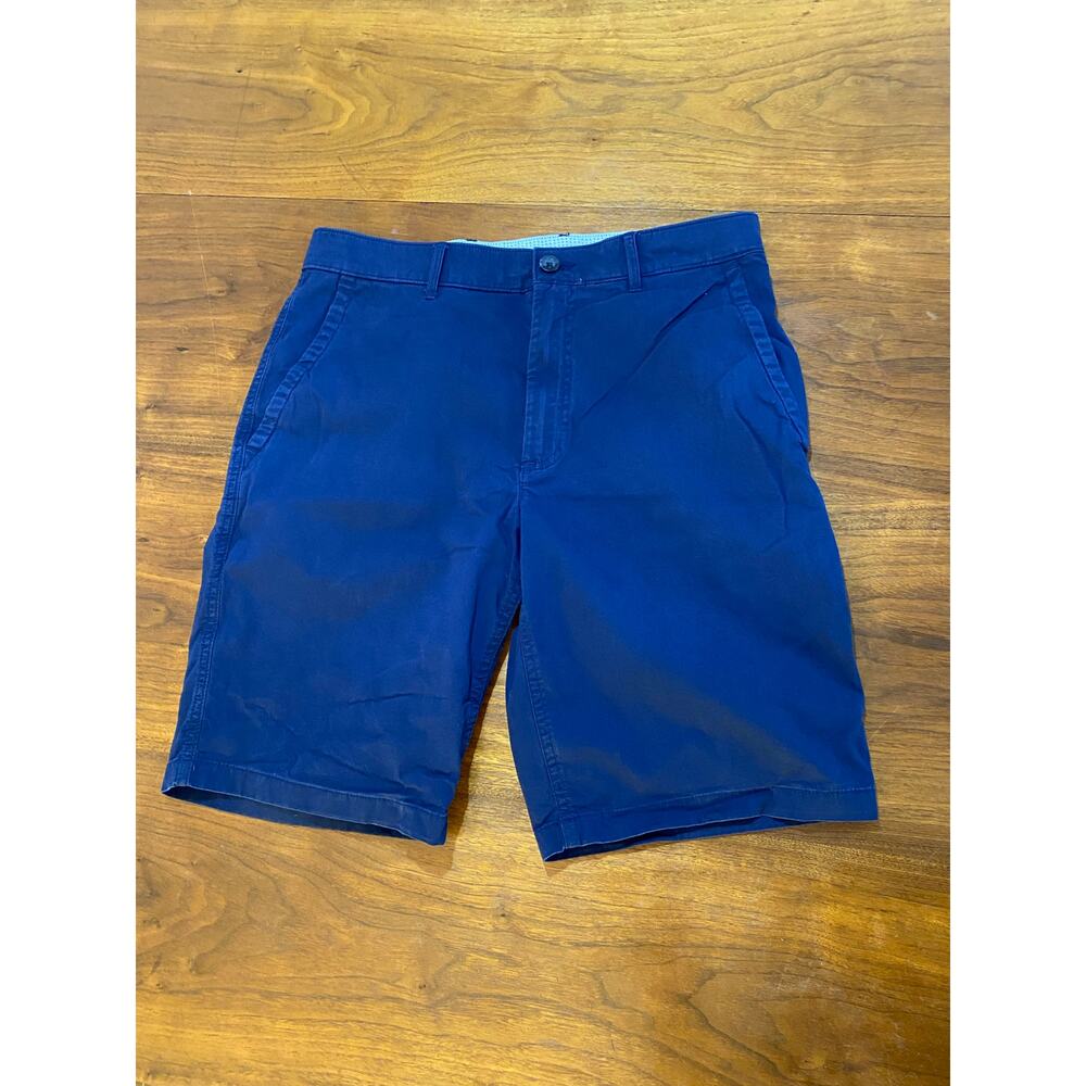 Navy ROWM Flat Front Stretch Chino Shorts | Summer - (Men's 34 | 10 Inseam)